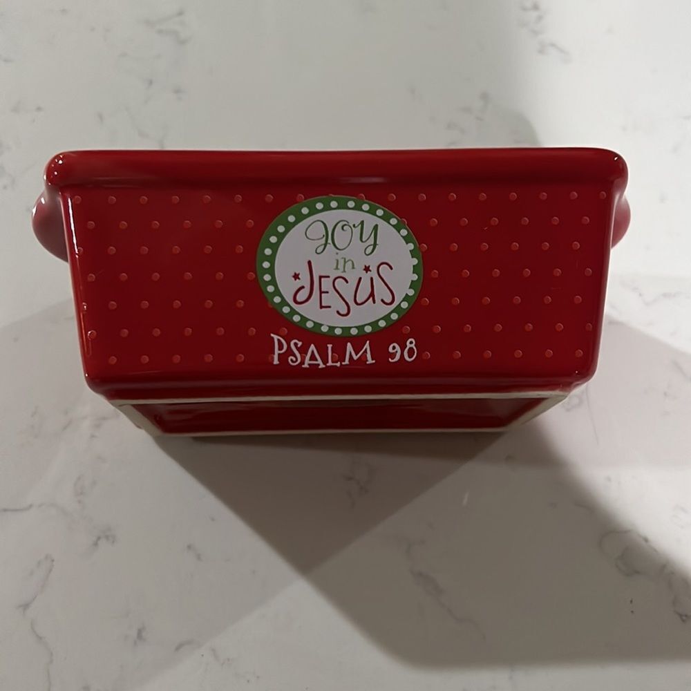 Christmas Red Ceramic Rectangular Cookware - Picture 4 of 10